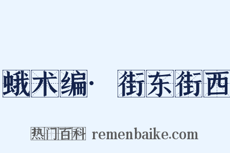 蛾术编·街东街西是什么意思的图片